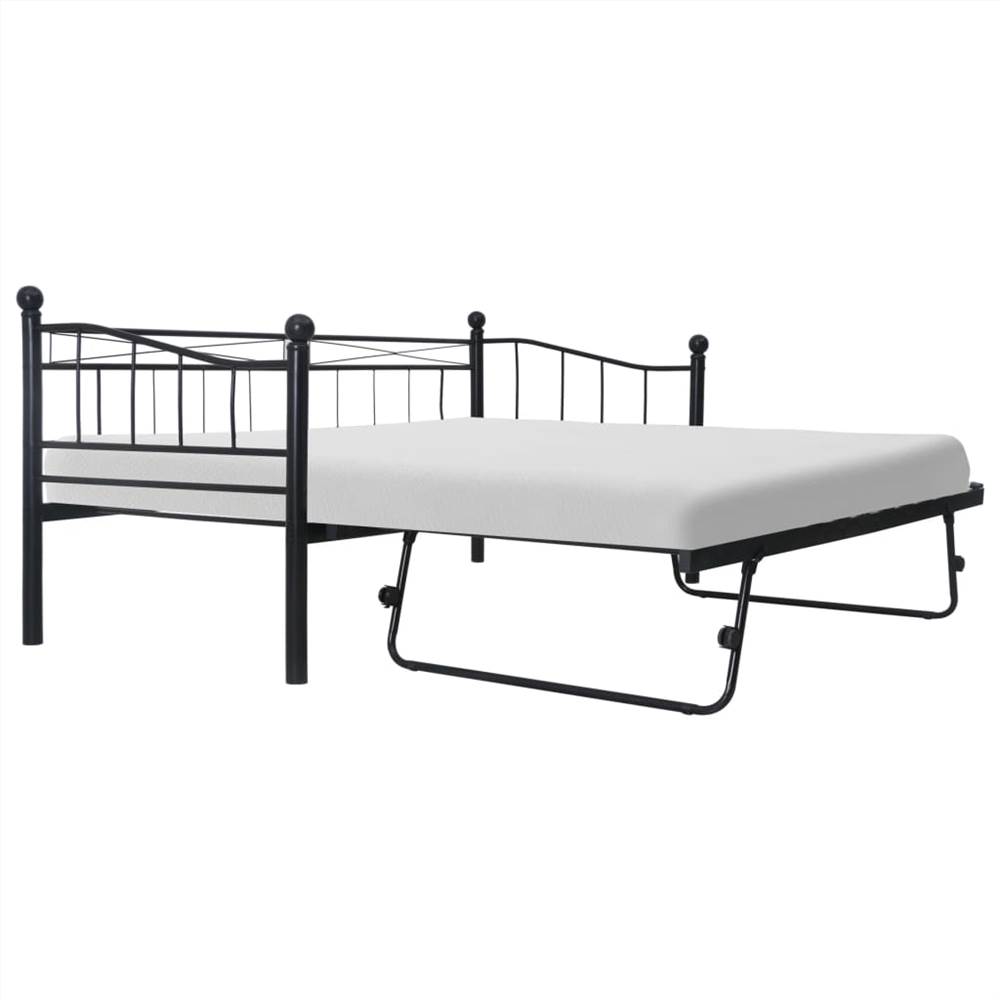 

Bed Frame Black Steel 180x200/90x200 cm