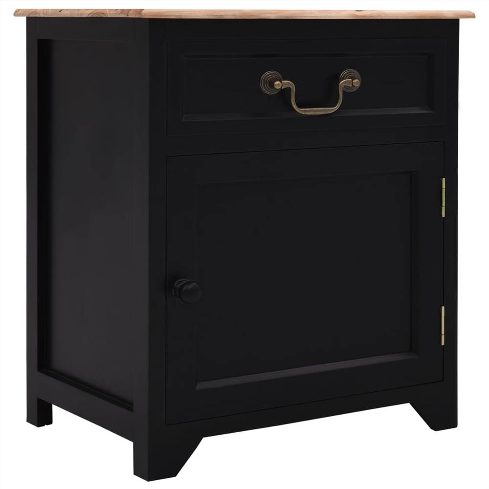 

Bedside Cabinet Black and Brown 40x30x50 cm Paulownia Wood