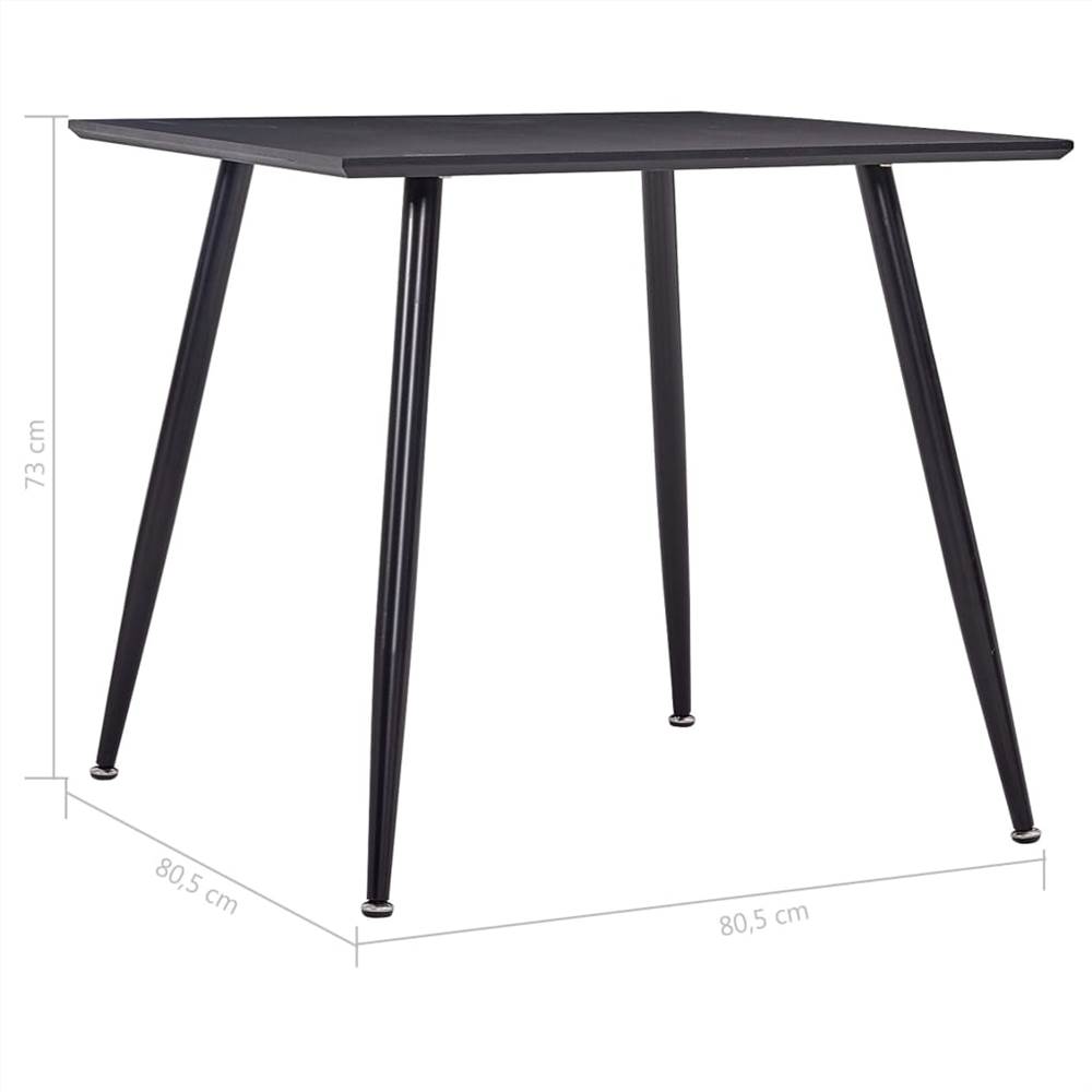 Dining Table Black 80.5x80.5x73 cm MDF