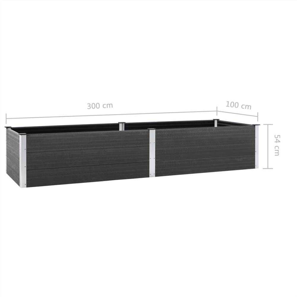 Garden Raised Bed 300x100x54 cm WPC Grey