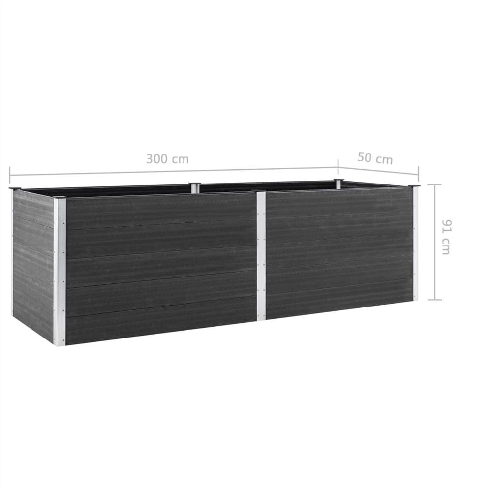 Garden Raised Bed 300x50x91 cm WPC Grey