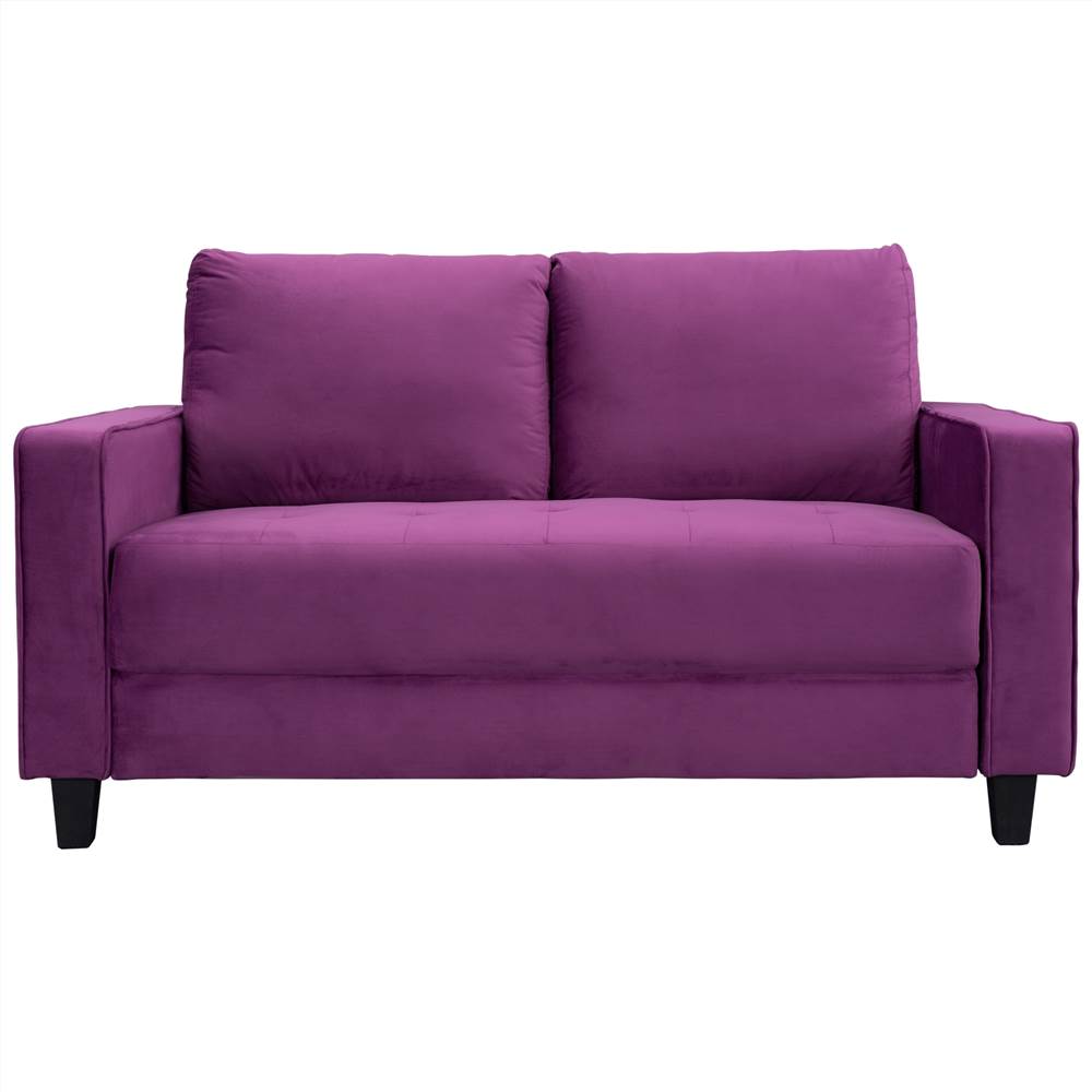 

Orisfur 2-seat Velvet Upholstered Sofa with Armrests and Backrest for Living Room, Bedroom, Office, Apartment - Purple