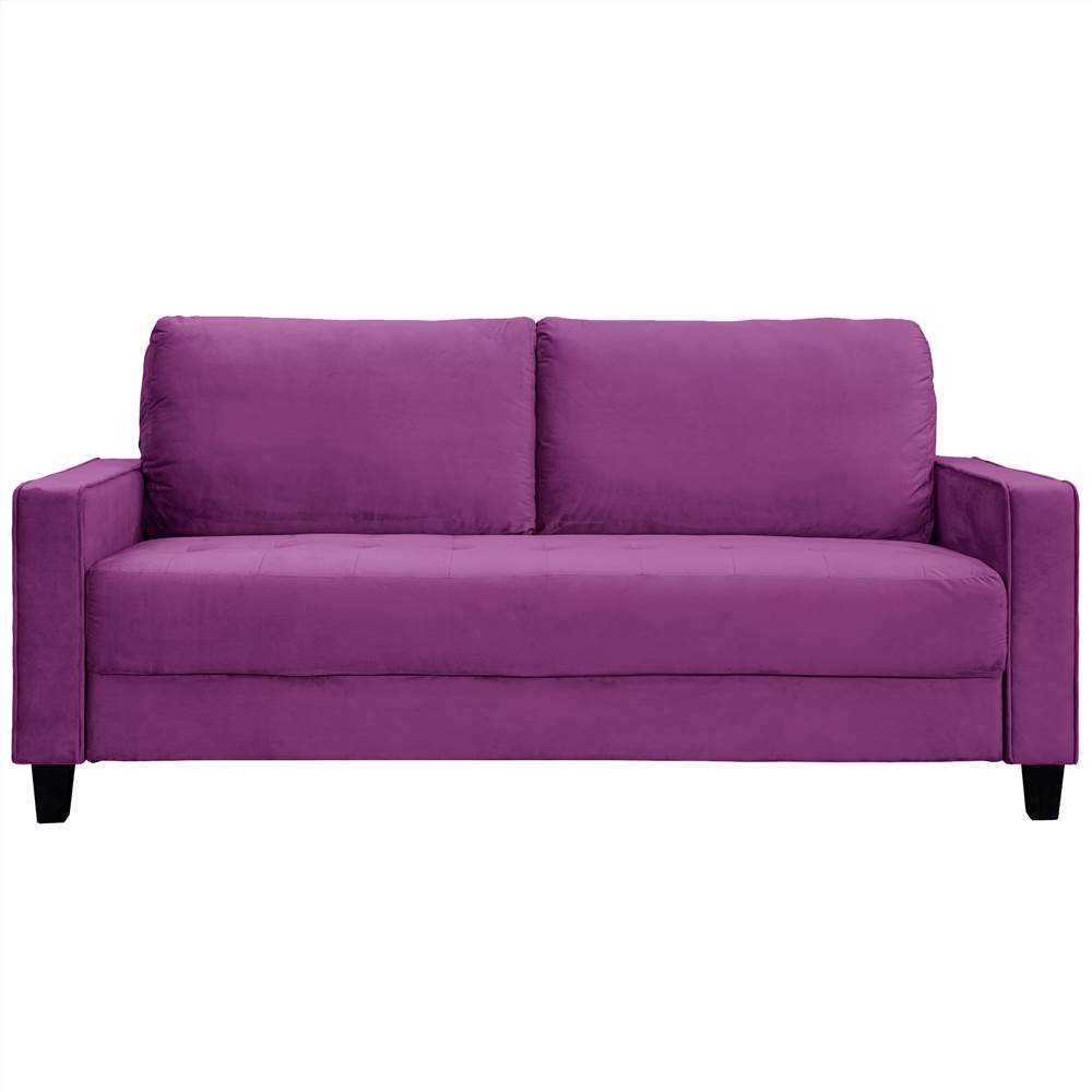 

Orisfur 3-seat Velvet Upholstered Sofa with Armrests and Backrest for Living Room, Bedroom, Office, Apartment - Purple