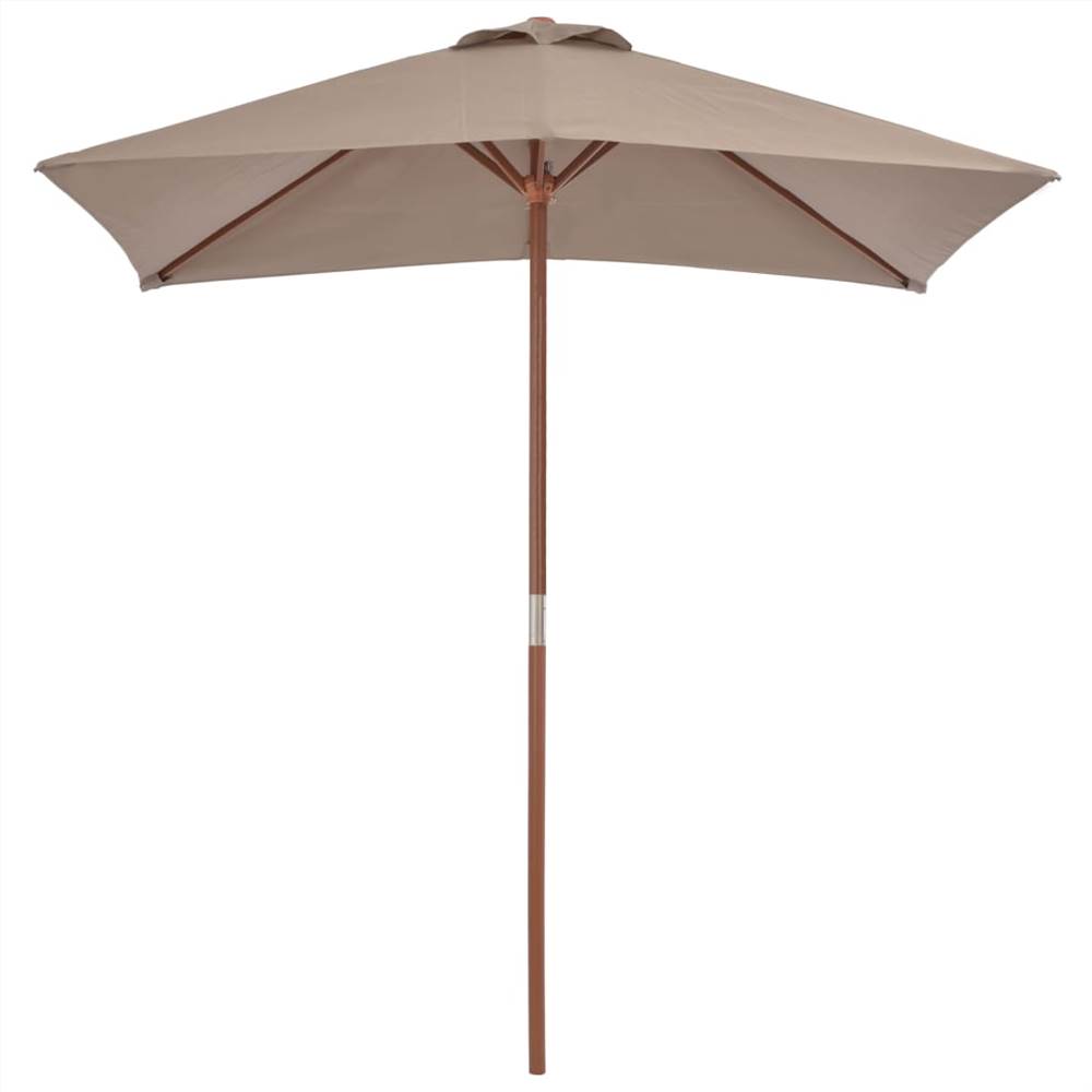 Outdoor Parasol with Wooden Pole 150x200 cm Taupe