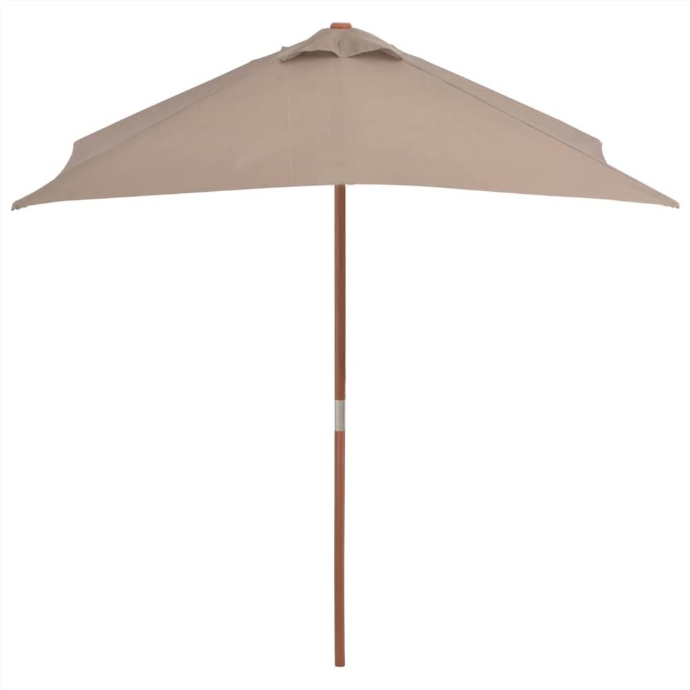 Outdoor Parasol with Wooden Pole 150x200 cm Taupe