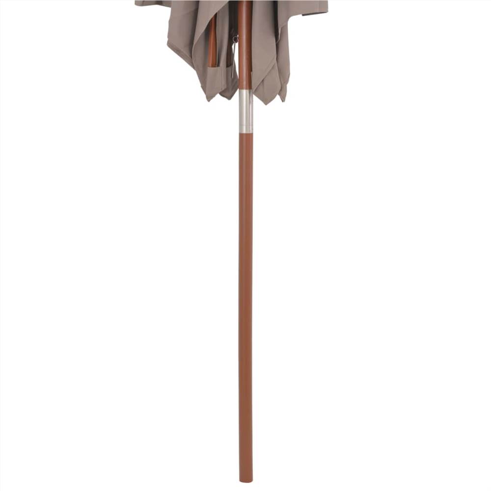 Outdoor Parasol with Wooden Pole 150x200 cm Taupe