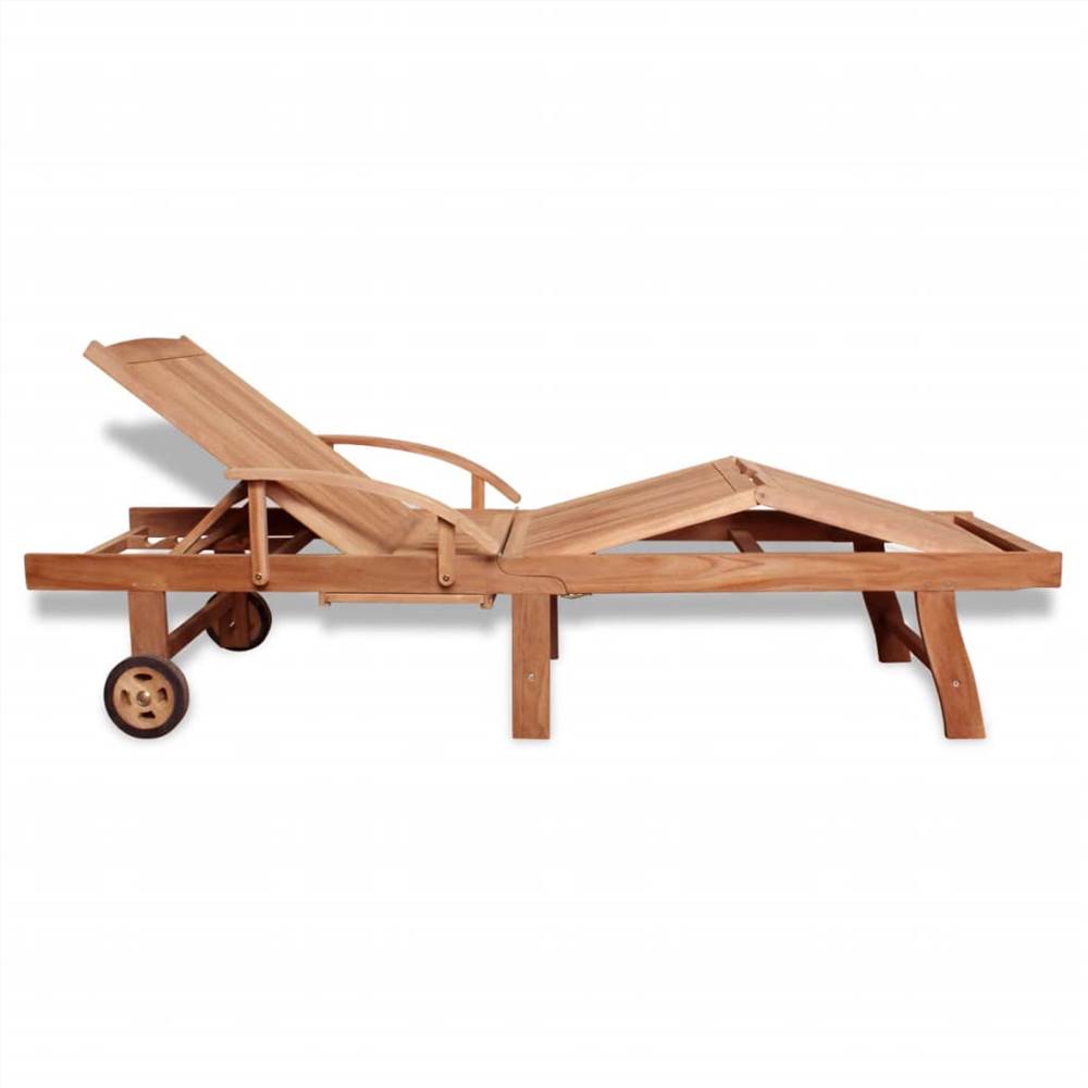 Sun Lounger Solid Teak Wood