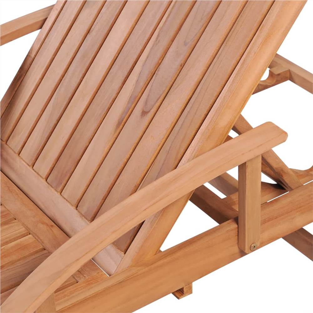 Sun Lounger Solid Teak Wood