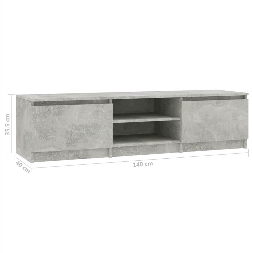 TV Cabinet Concrete Grey 140x40x35.5 cm Chipboard