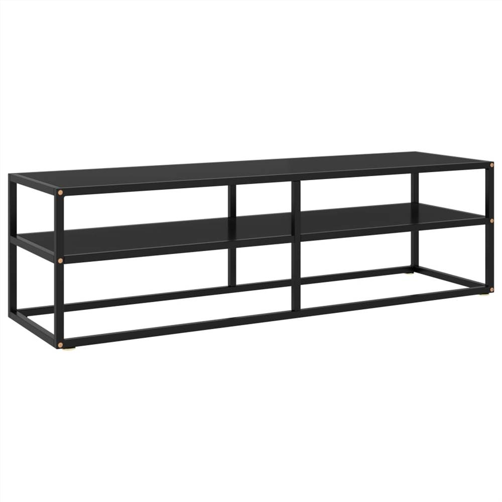 

TV Cabinet Black with Black Glass 140x40x40 cm