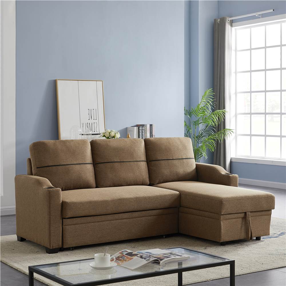 9191  Brown broaching storage sofa