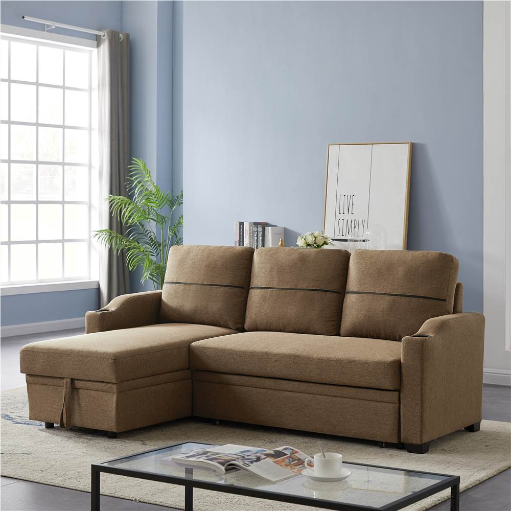 9191  Brown broaching storage sofa