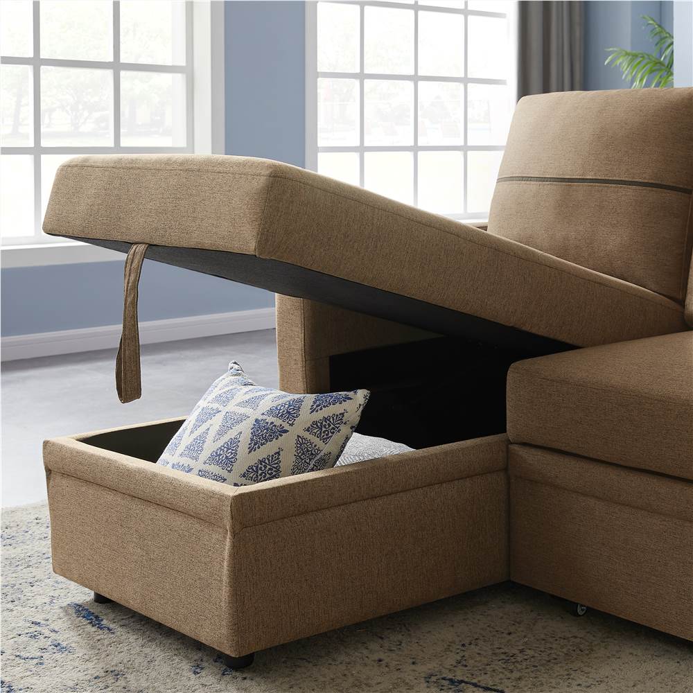 9191  Brown broaching storage sofa