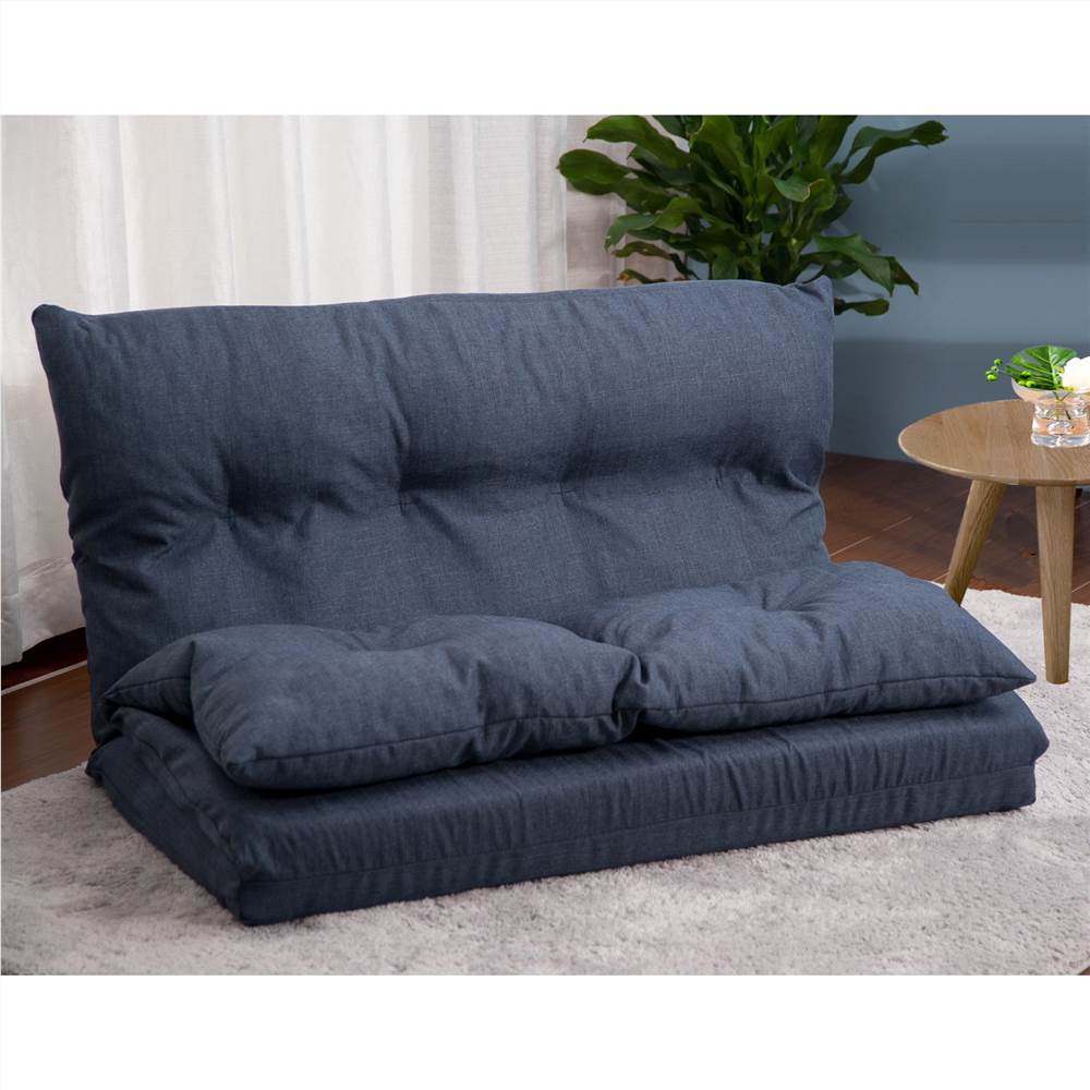 

Multifunctional Foldable Floor Upholstered Sofa Bed for Living Room, Bedroom, Apartment, Balcony, Game Room - Navy Blue
