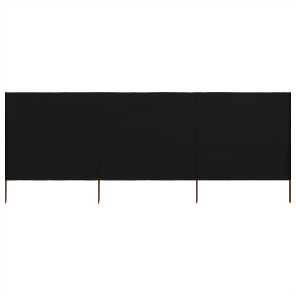 

3-panel Wind Screen Fabric 400x120 cm Black