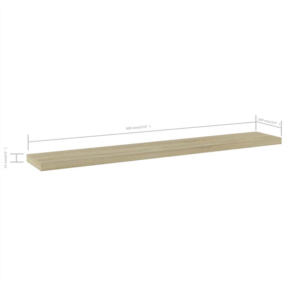 Bookshelf Boards 4 pcs Sonoma Oak 60x10x1.5 cm Chipboard