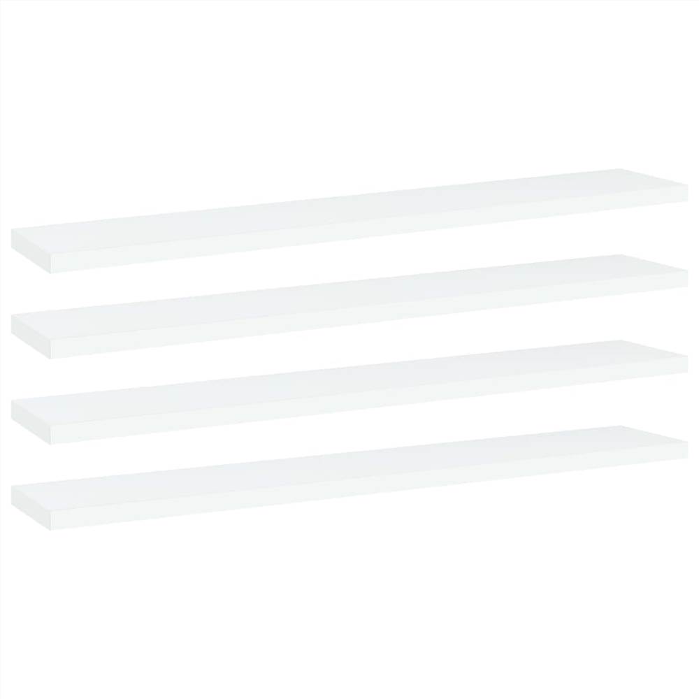 Bookshelf Boards 4 pcs White 60x10x1.5 cm Chipboard