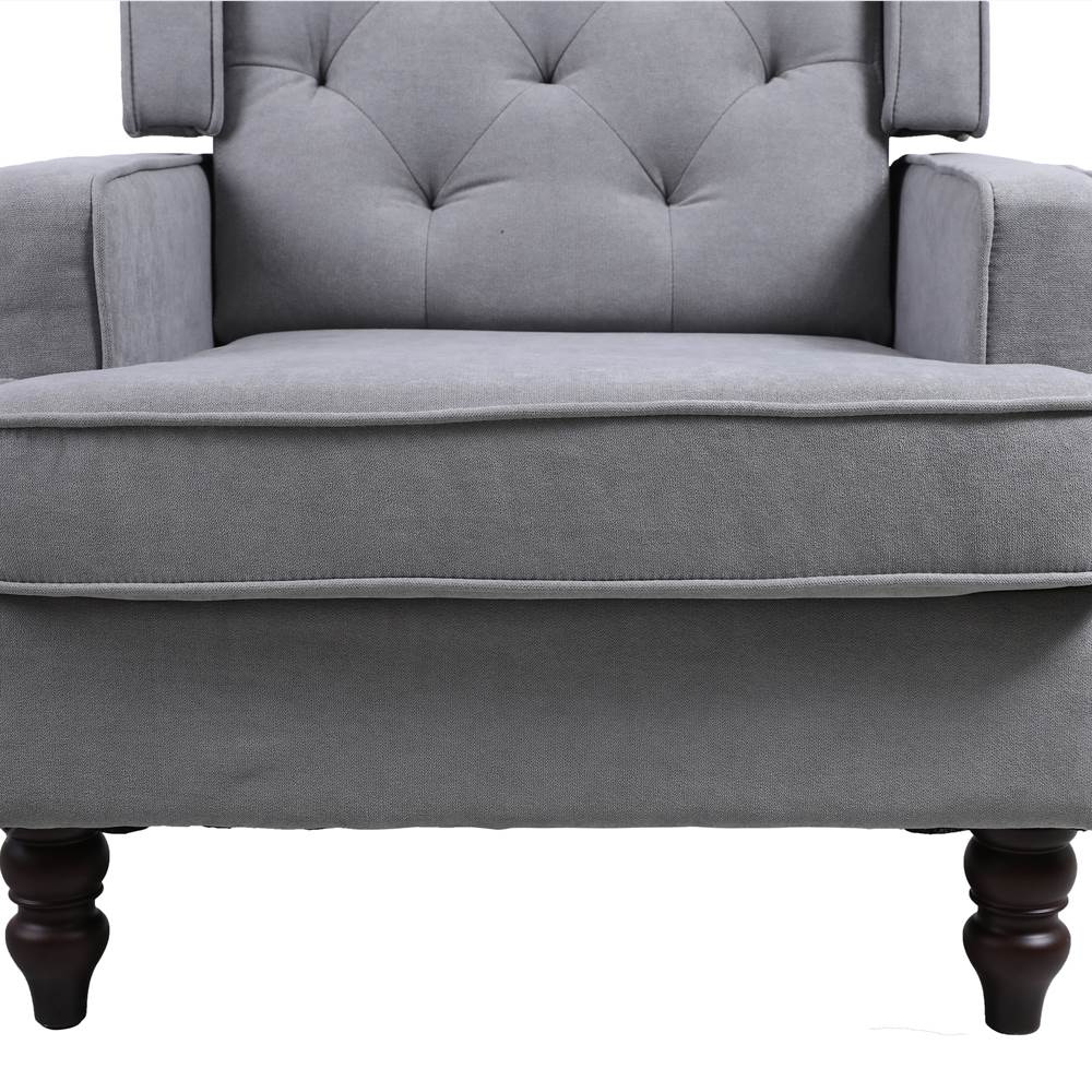 COOLMORE Linen Upholstered Rocking Chair With Rubber Wood Feet And High Backrest For Nursery, Living Room, Apartment - Dark Grey 16 COOLMORE living room Comfortable rocking chair accent chair with Dark Grey fabric