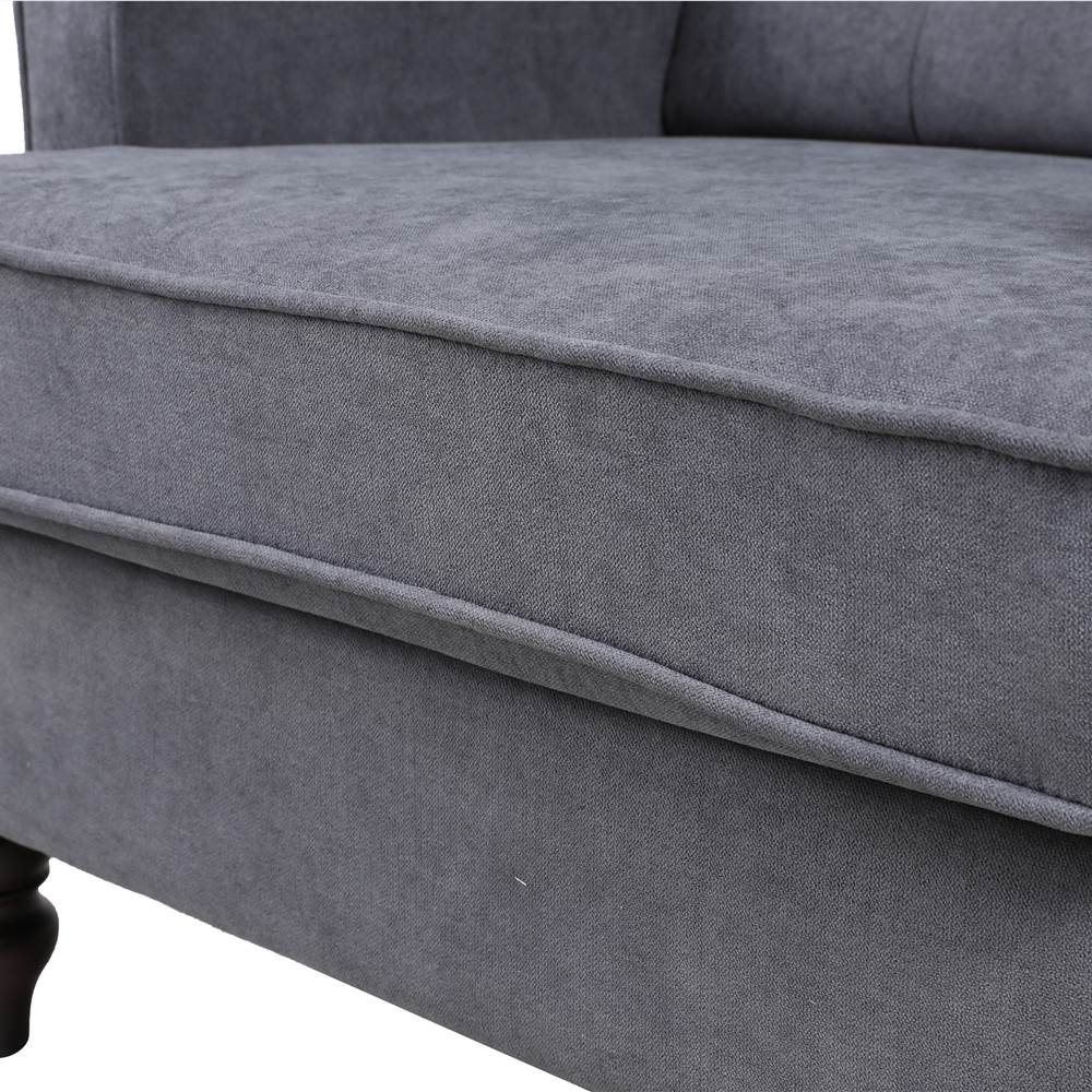 COOLMORE Linen Upholstered Rocking Chair With Rubber Wood Feet And High Backrest For Nursery, Living Room, Apartment - Dark Grey 11 COOLMORE living room Comfortable rocking chair accent chair with Dark Grey fabric