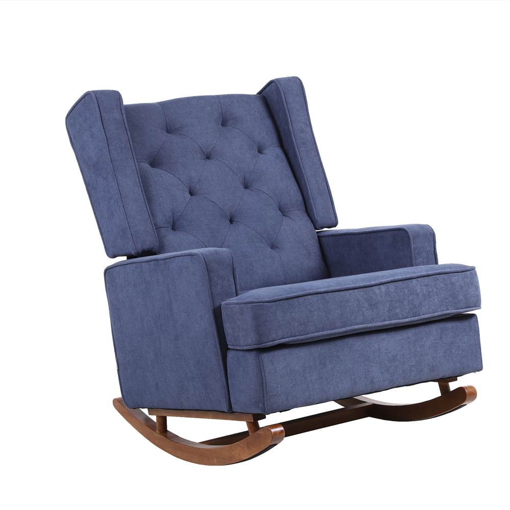 COOLMORE living room Comfortable rocking chair accent chair Navy fabric