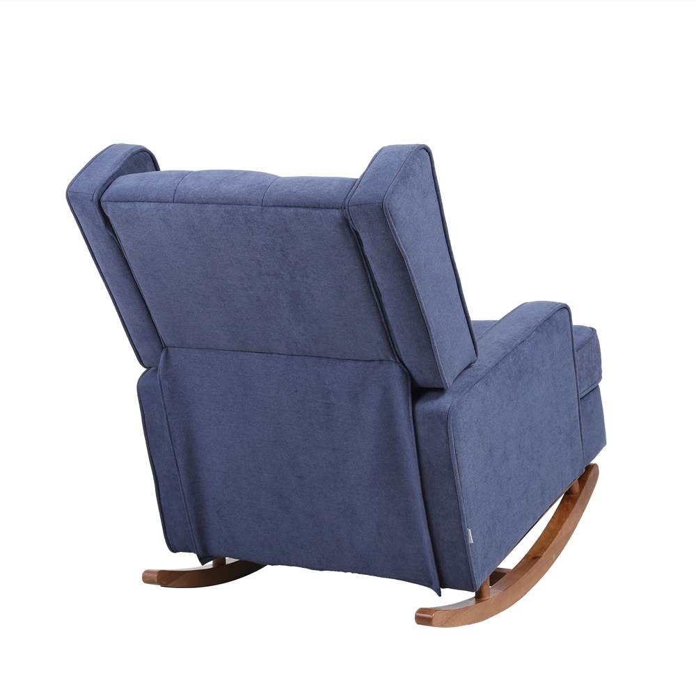 COOLMORE living room Comfortable rocking chair accent chair Navy fabric