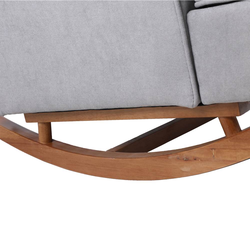 COOLMORE living room Comfortable rocking chair accent chair with light grey fabric
