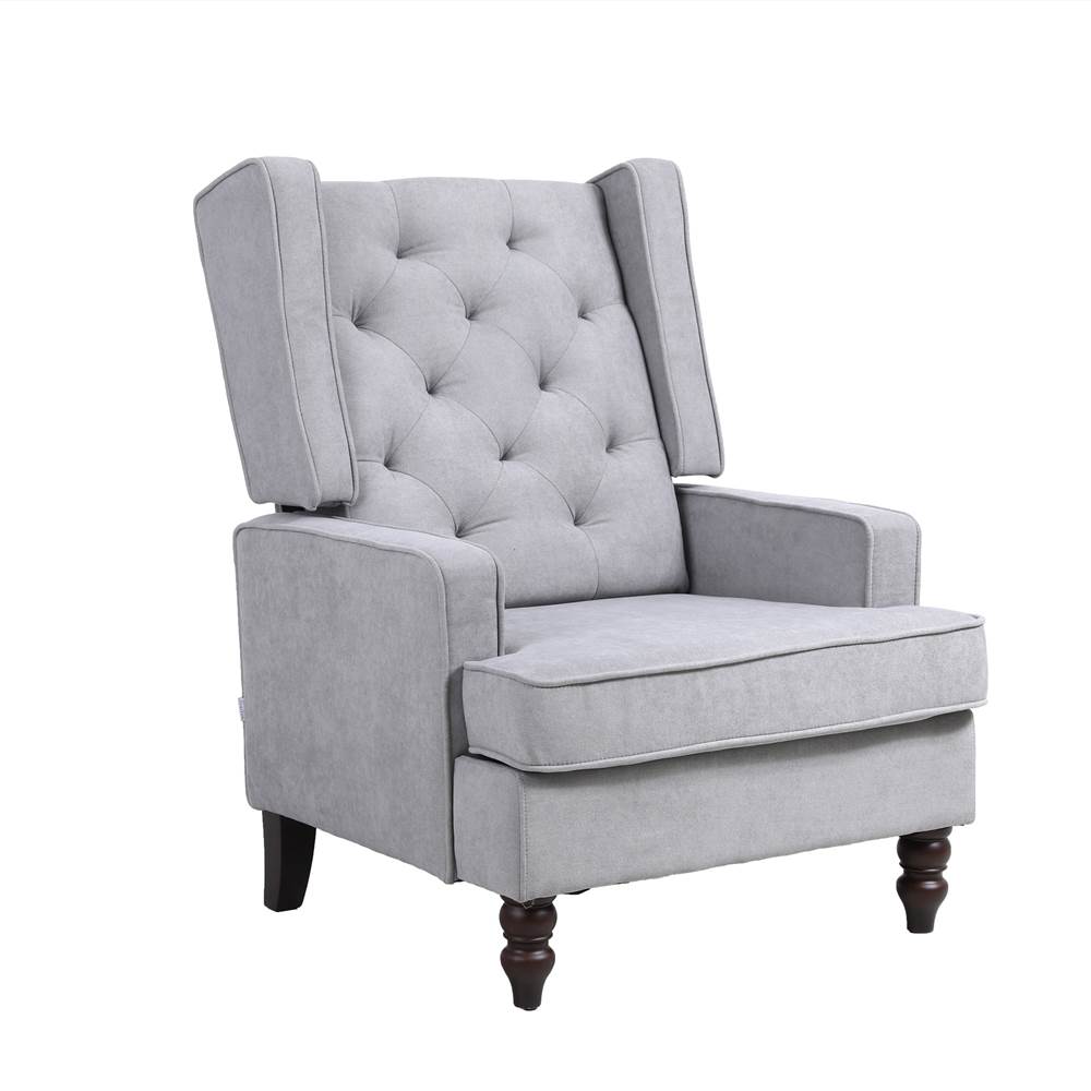 COOLMORE living room Comfortable rocking chair accent chair with light grey fabric
