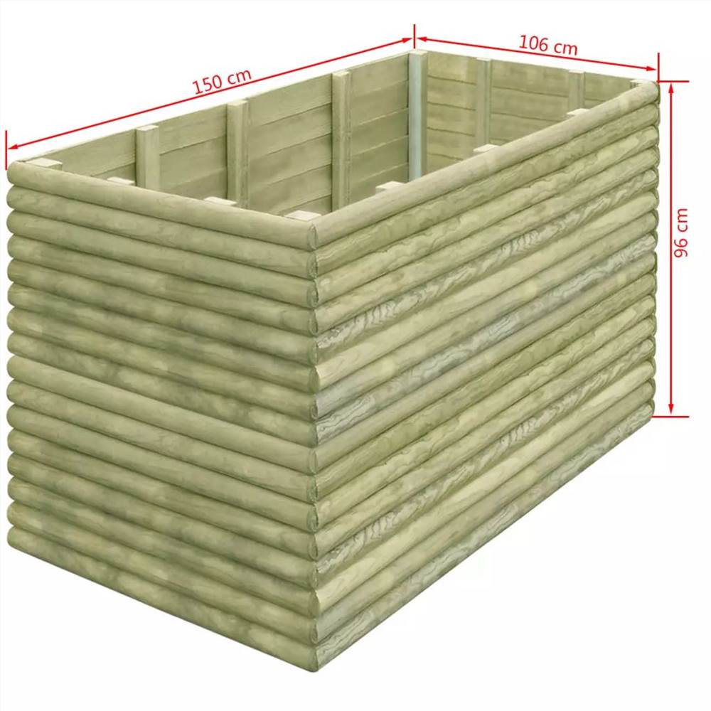Garden Raised Bed 150x106x96 cm Impregnated Pinewood 19 mm