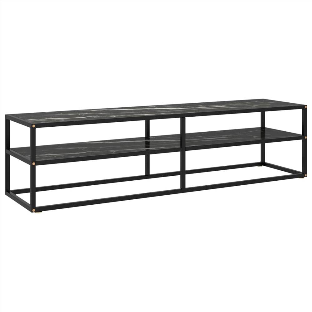 

TV Cabinet Black with Black Marble Glass 160x40x40 cm