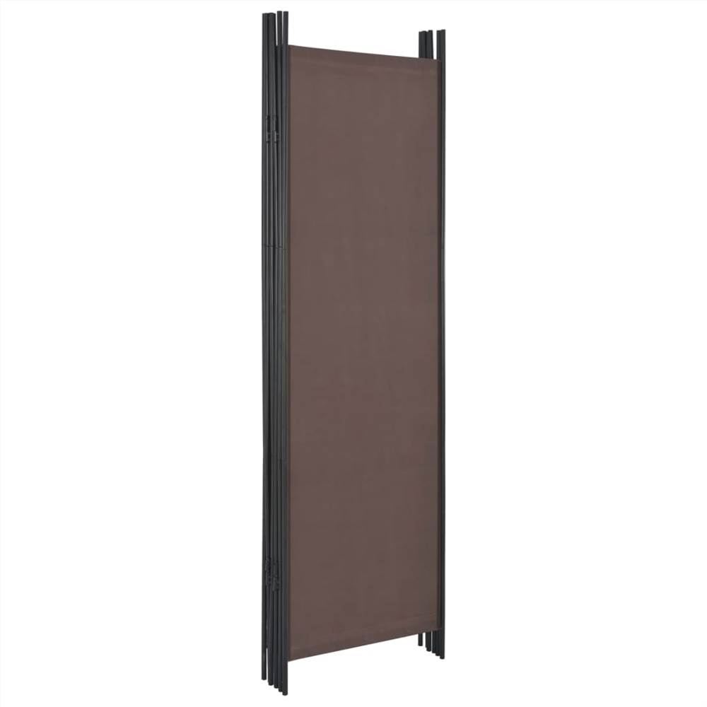 6-Panel Room Divider Brown 300x180 cm
