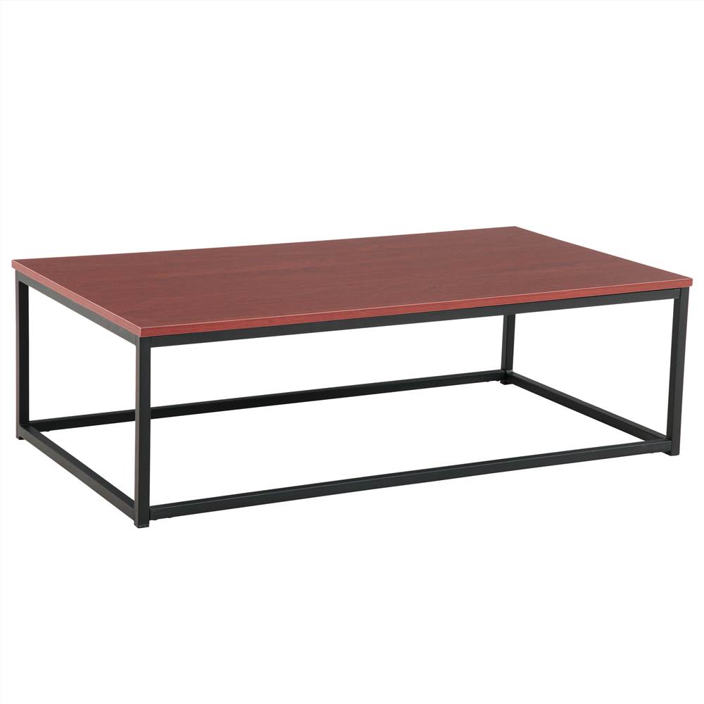 

Rectangular Coffee Table MDF Desktop Iron Frame Steel Legs for Kitchen, Restaurant, Office, Living Room, Outdoor - Brown