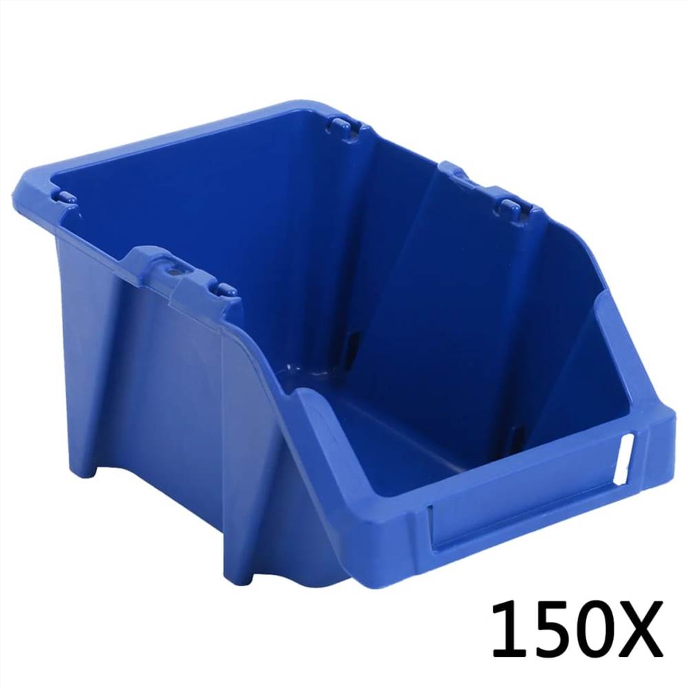 

150 pcs Stackable Storage Bins 125x195x90 mm Blue