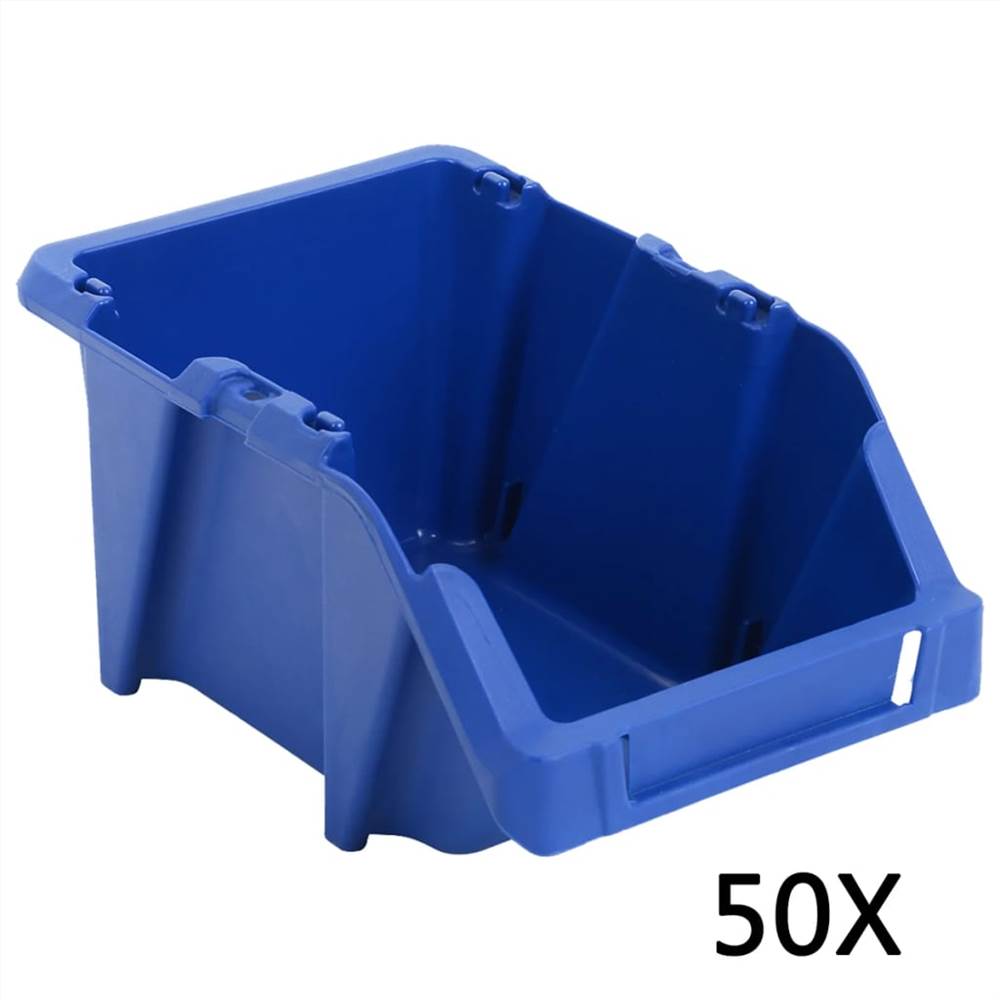 

50 pcs Stackable Storage Bins 200x300x130 mm Blue