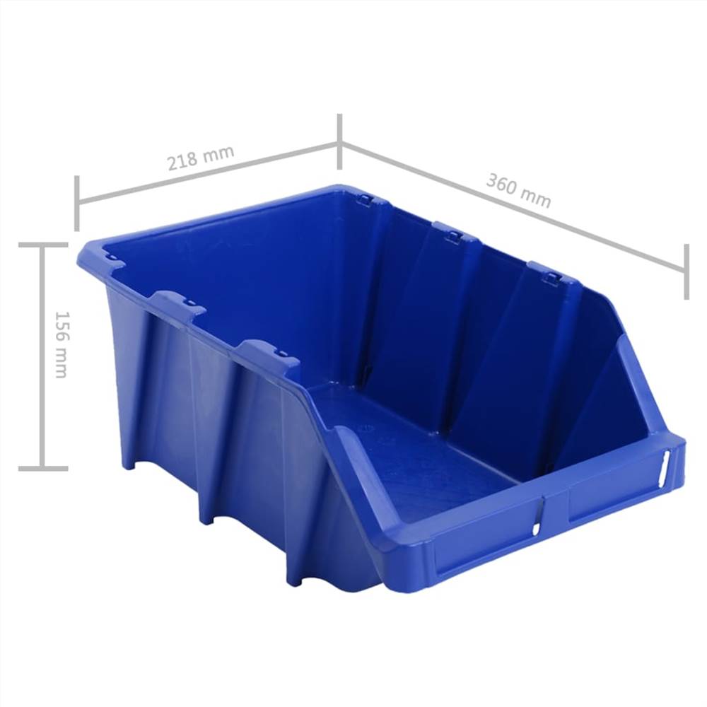 35 pcs Stackable Storage Bins 218x360x156 mm Blue