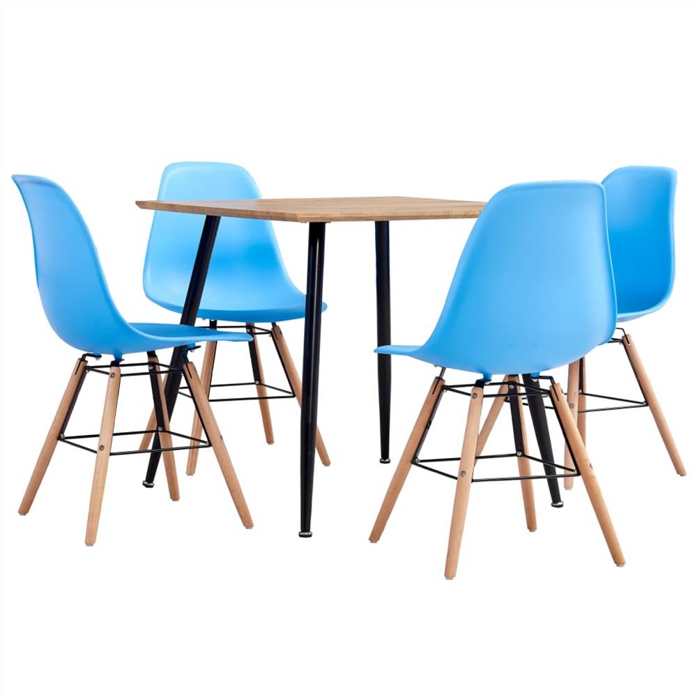 

5 Piece Dining Set Plastic Blue
