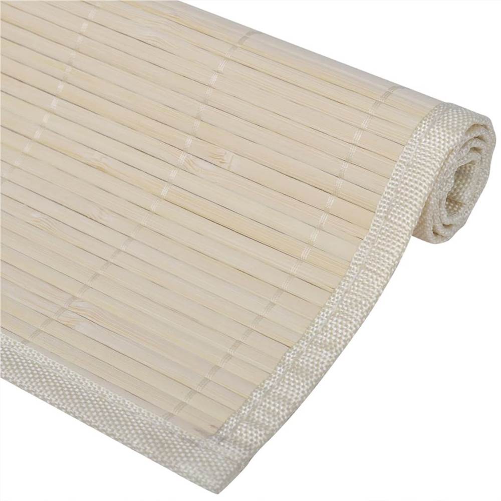 6 Bamboo Placemats 30 x 45 cm Natural