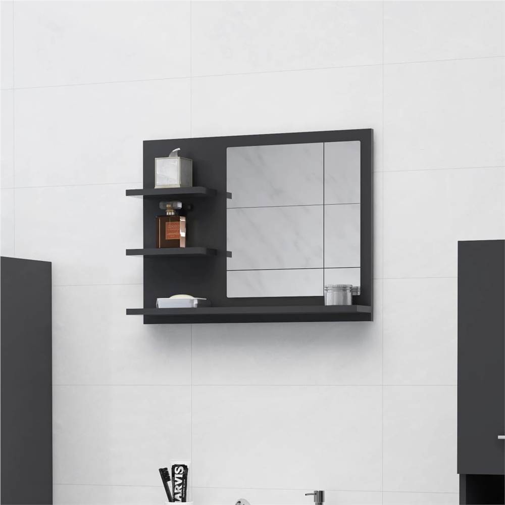 

Bathroom Mirror Grey 60x10.5x45 cm Chipboard