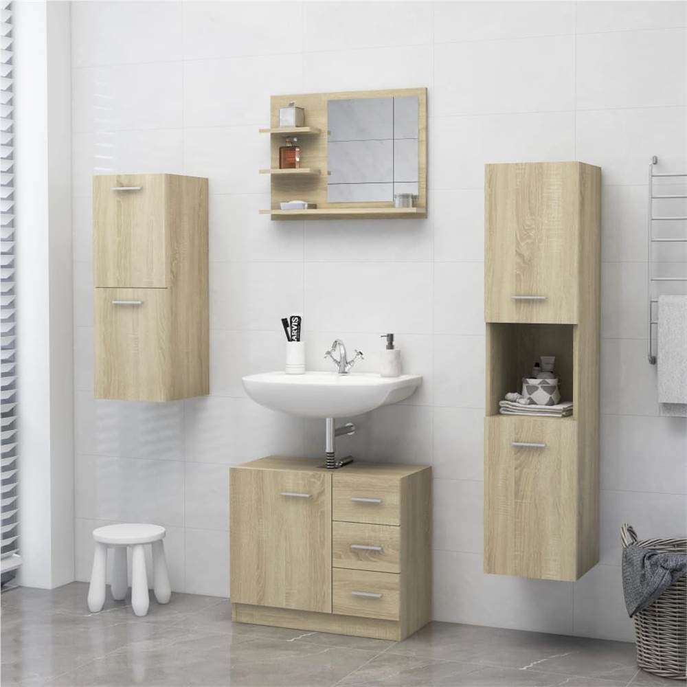 Bathroom Mirror Sonoma Oak 60x10.5x45 cm Chipboard
