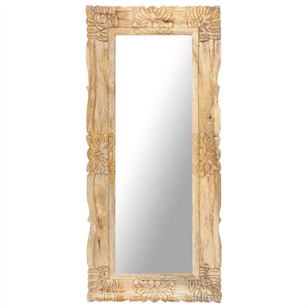 مرآة 110x50 سم من خشب المانجو الصلب