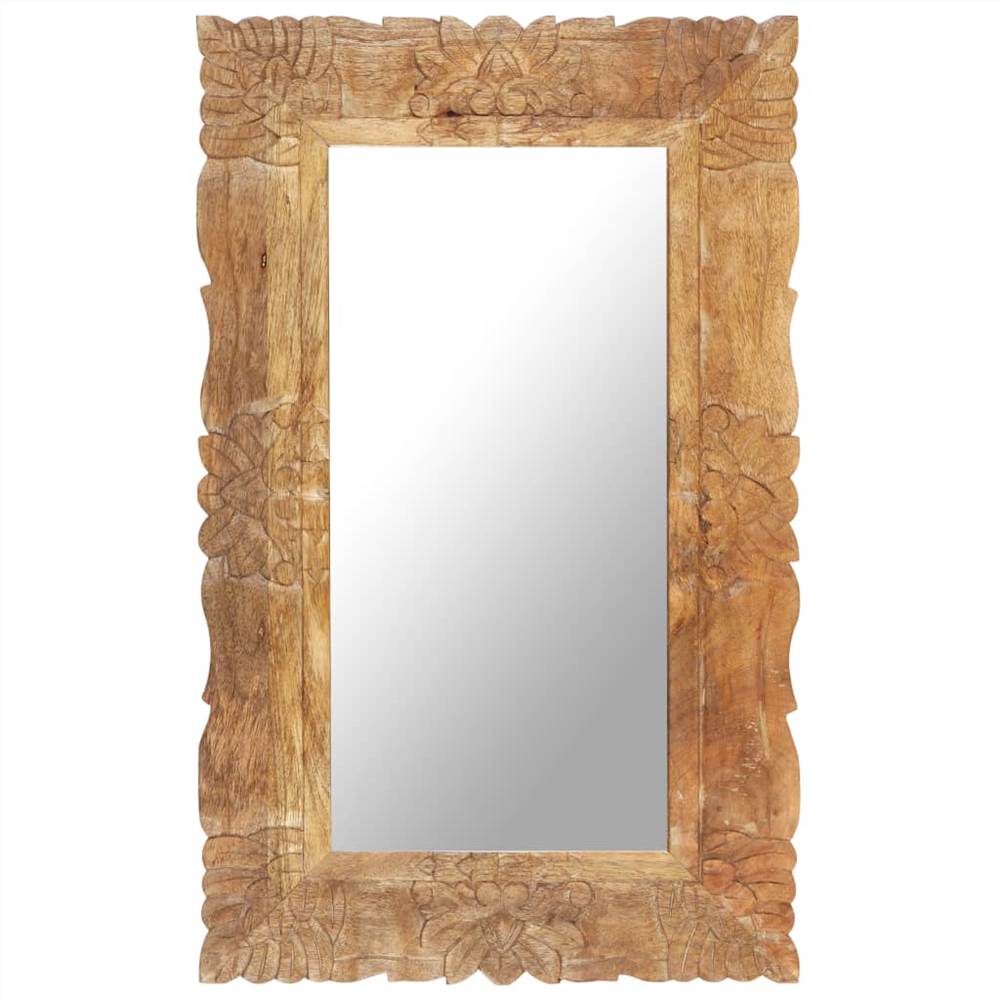 مرآة 80x50 سم من خشب المانجو الصلب