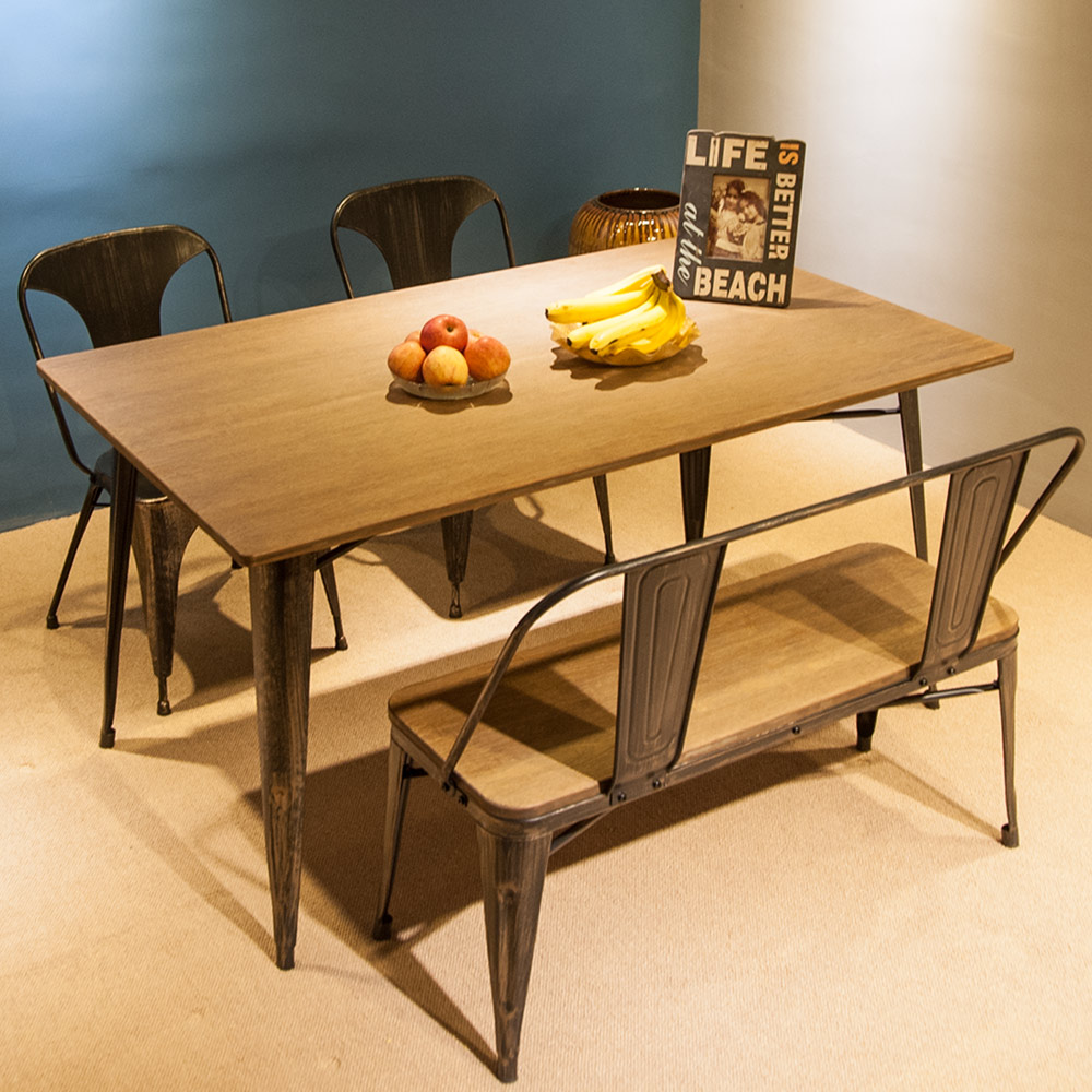

TREXM Antique Style Dining Set Distressed Black