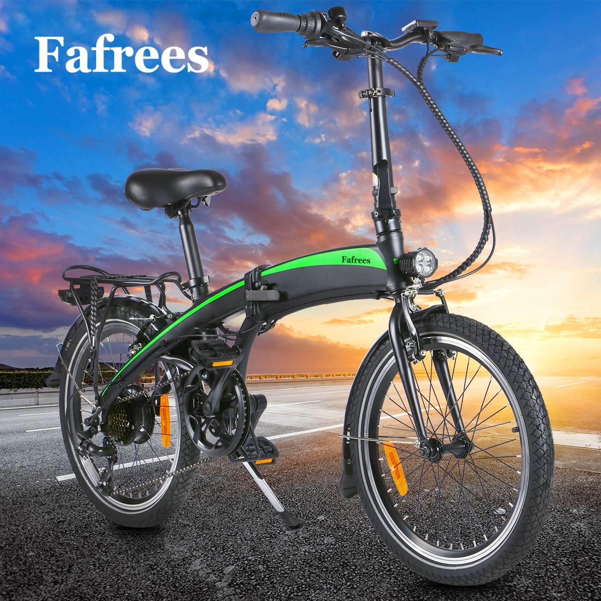 FAFREES F20 Electric Bike 20 Inch Folding Frame E-bike 7-Speed Gears With Removable 15AH Lithium Battery – Red