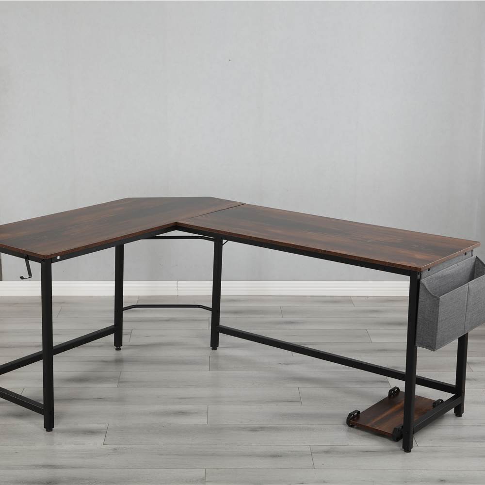 Home Office L-Shape Corner Wooden Computer Desk Oak