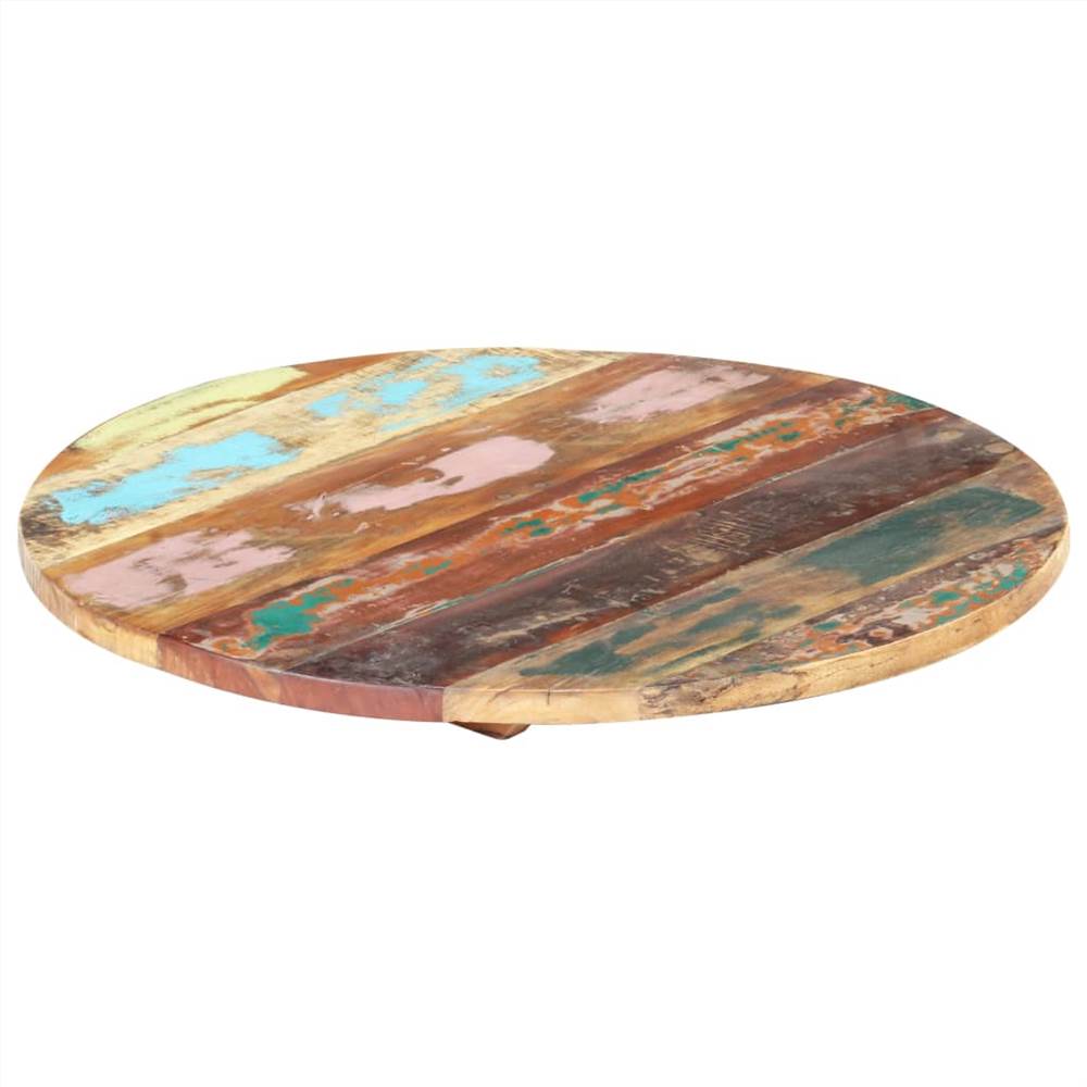Round Table Top 80 cm 25-27 mm Solid Reclaimed Wood