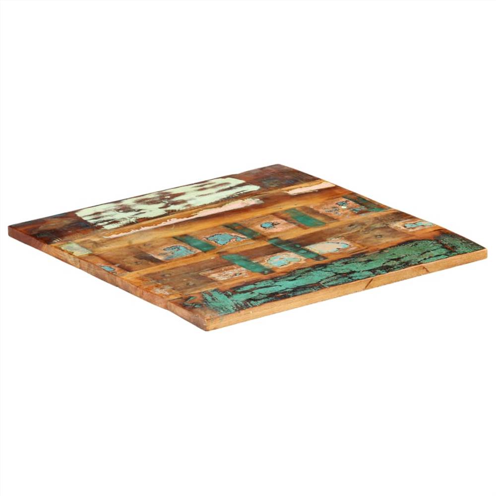 Square Table Top 80x80 cm 25-27 mm Solid Reclaimed Wood