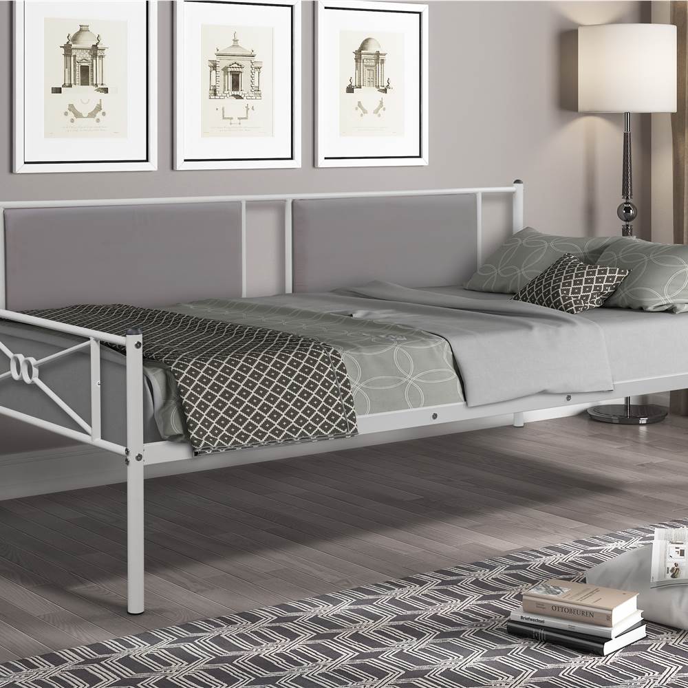 Twin Size Steel Daybed for Living Room, Bedroom, Office, Apartment - Light Etoupe