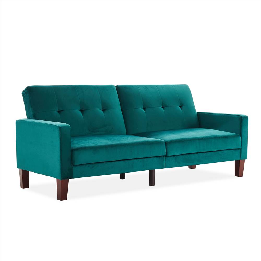 Orisfur 2Seat Velvet Upholstered Sofa Bed Teal