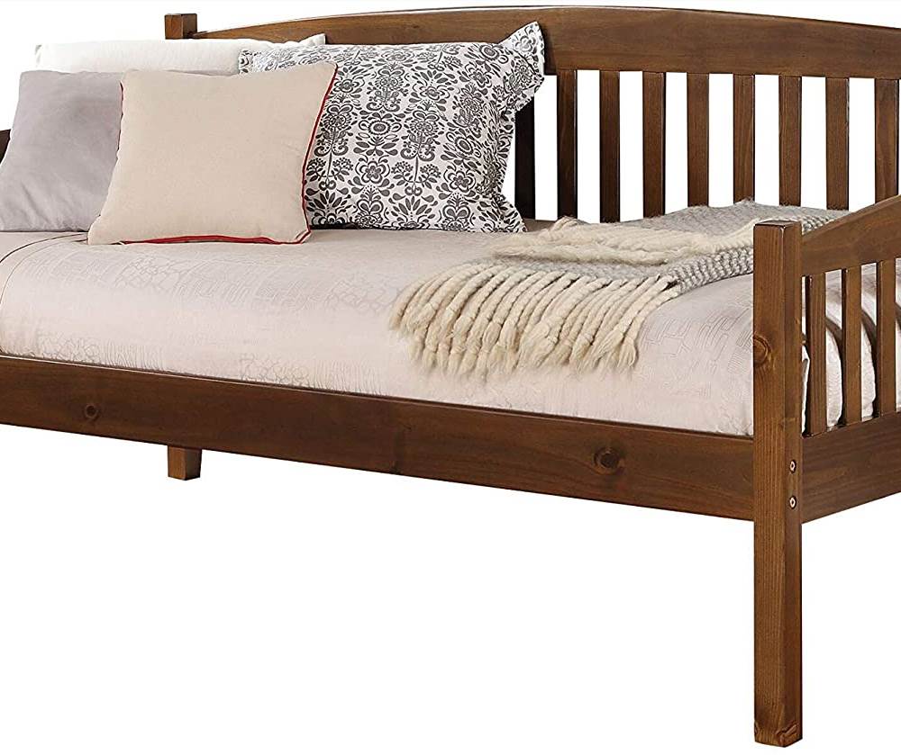 ACME Twin Size Wooden Daybed Frame with Backrest Oak