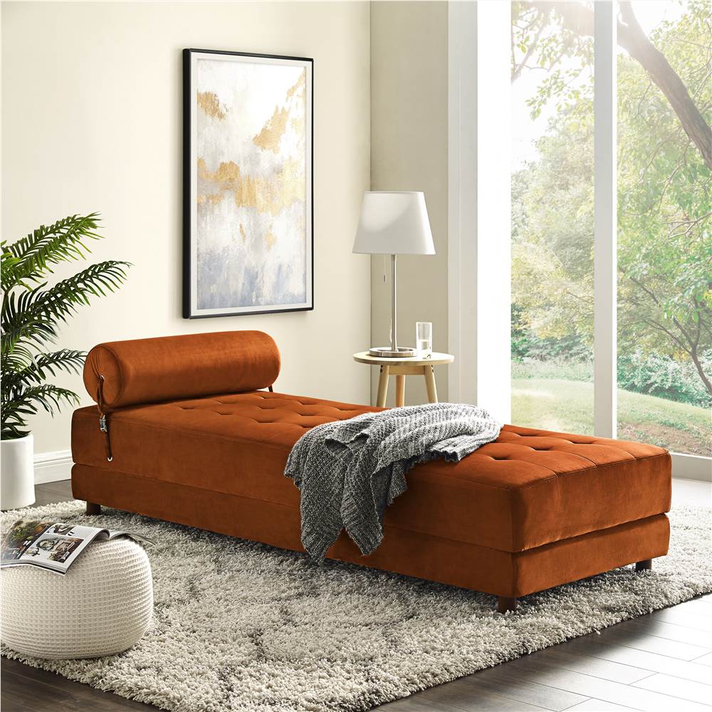

Eva Twin Size Nordic Light Luxury Style Wooden Daybed with Headrest, No Need for Spring Box, for Living Room, Bedroom, Office, Apartment - Caramel