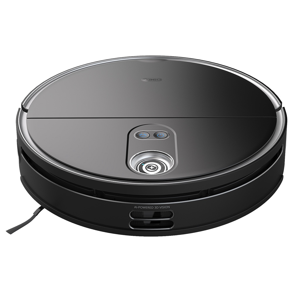 360 S10 Robot Vacuum Cleaner 3300Pa Suction Vacuuming Sweeping Mopping Integrated Triple-eye LiDARs Navigation 3D Obstacle Avoidance UItra-slim Design Auto Carpet Detection 5000mAh Battery 520ml Water Tank Alexa Google Assistant APP Control - Black